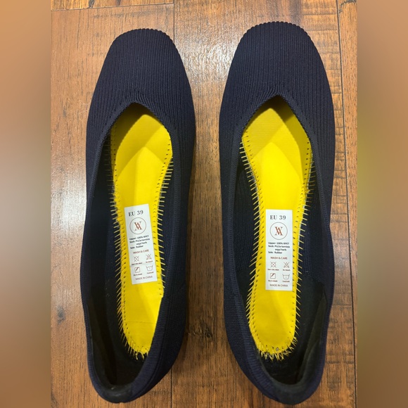 Vivaia Lightweight Square-Toe V-Cut Flat Margot Walker Navy Women’s US 8 EU 39 - Picture 11 of 14